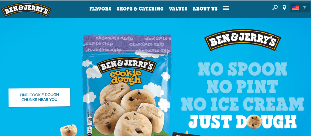 Benandjerrys foodandbeverage ecommerce web design