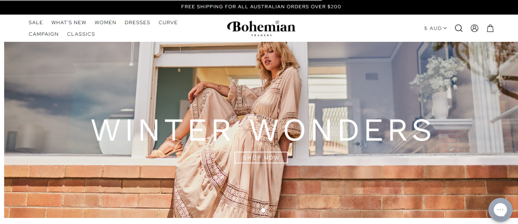 Bohomianfashion ecommerce web design