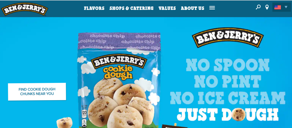 benandjerrys foodandbeverage ecommerce web design