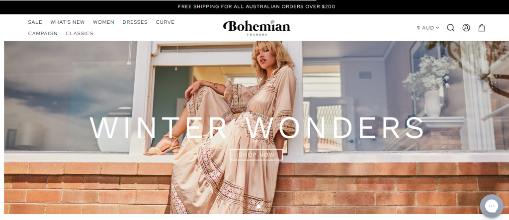 bohomianfashion ecommerce web design