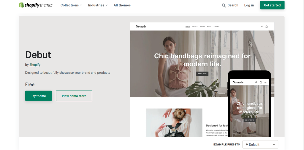 shopify debut theme