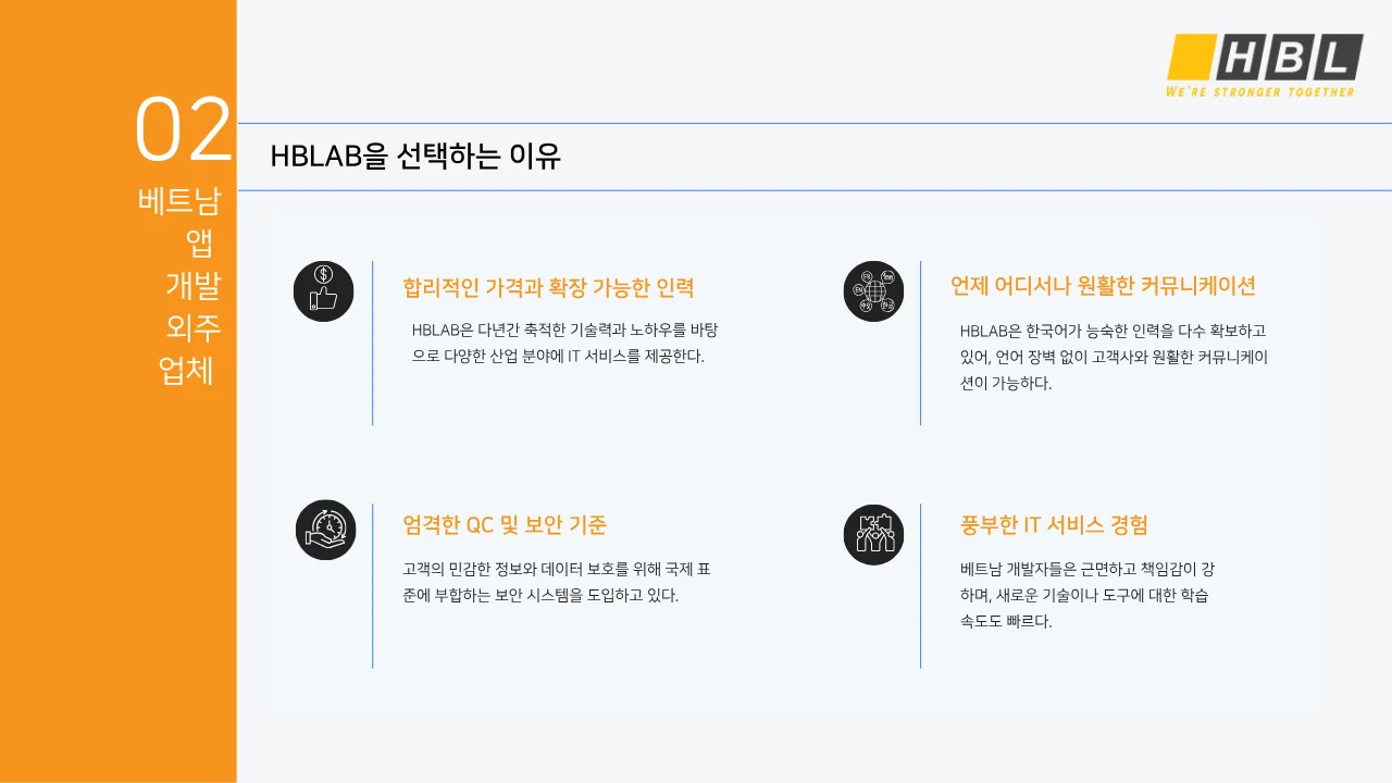 베트남 모바일 앱 개발 외주 업체 상위 10대 추천 25 HBLAB을-선택하는-이유