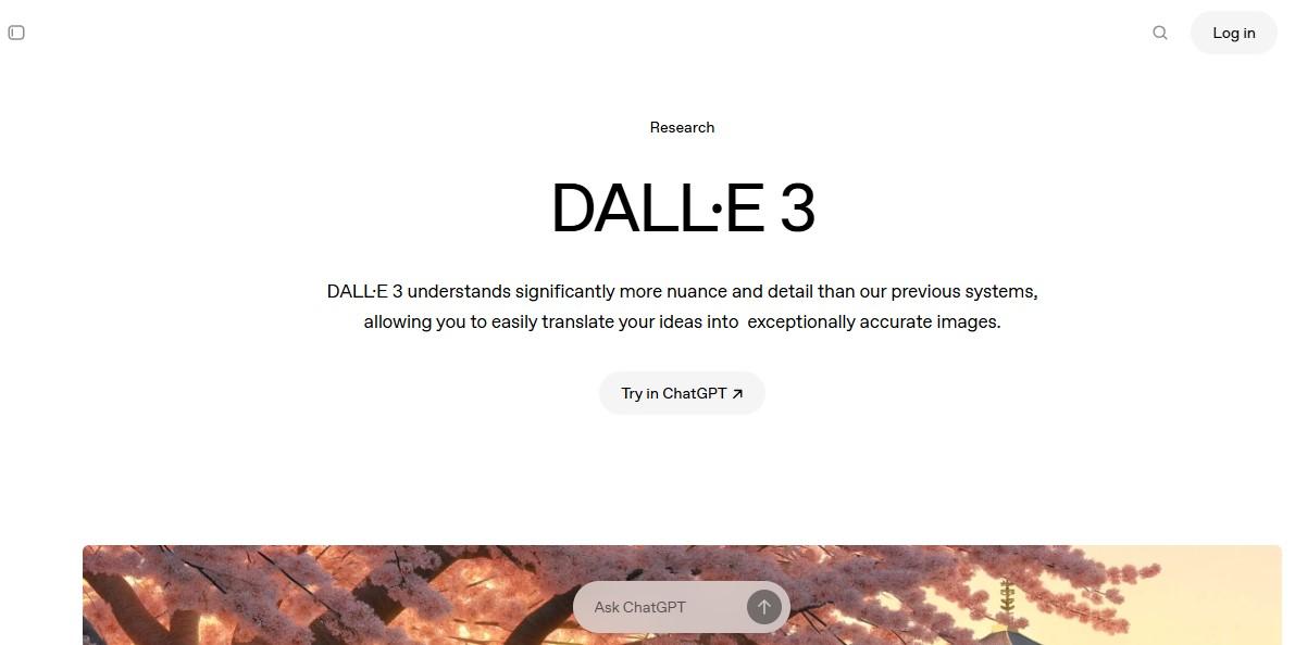 DALL-E 3 page