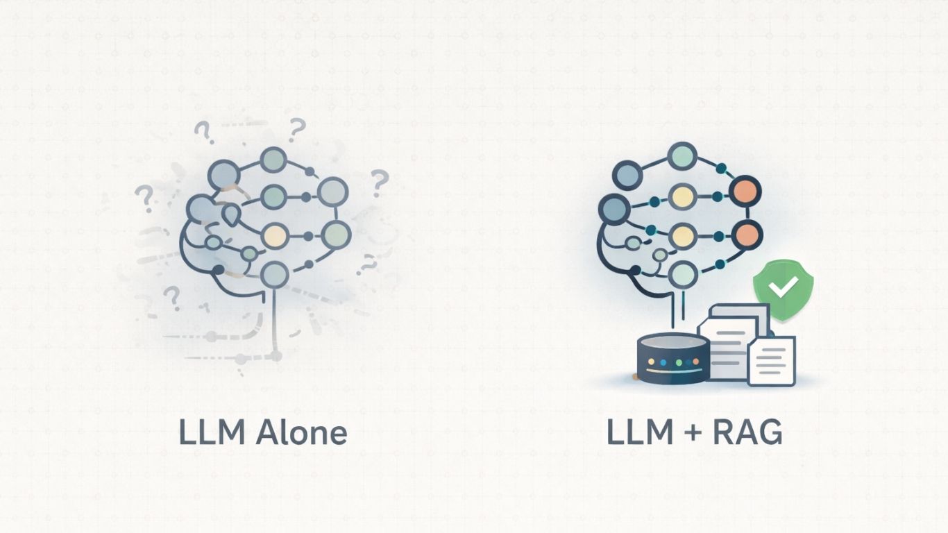RAG versus LLM hallucinations concept for grounded AI systems