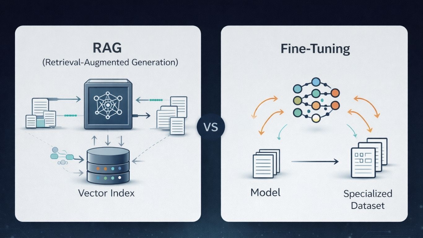 Visual comparison of RAG and LLM fine-tuning capabilities