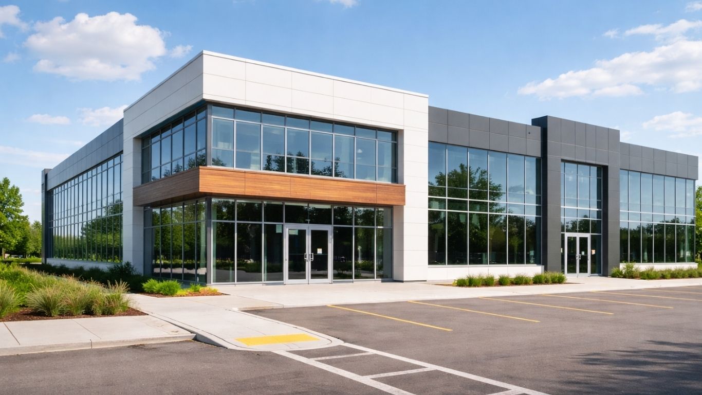 OutSystems Platform: Enterprise Low-Code App Development Solution 6 Modern mid-sized corporate office building