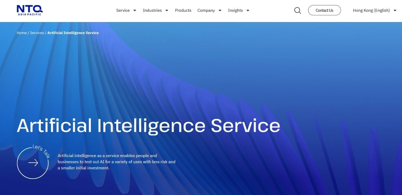 NTQ Solution's AI Web Page