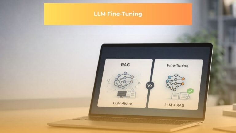 Hero image illustrating RAG versus fine-tuning for enterprise LLMs
