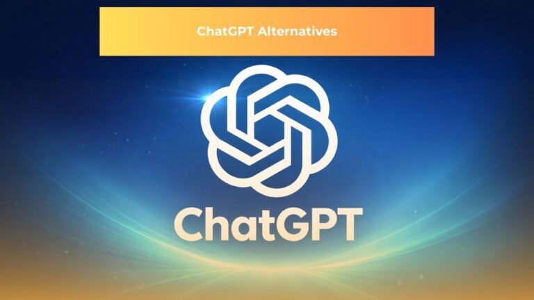 ChatGPT labeled logo with interlocking circles on blue-cyan gradient