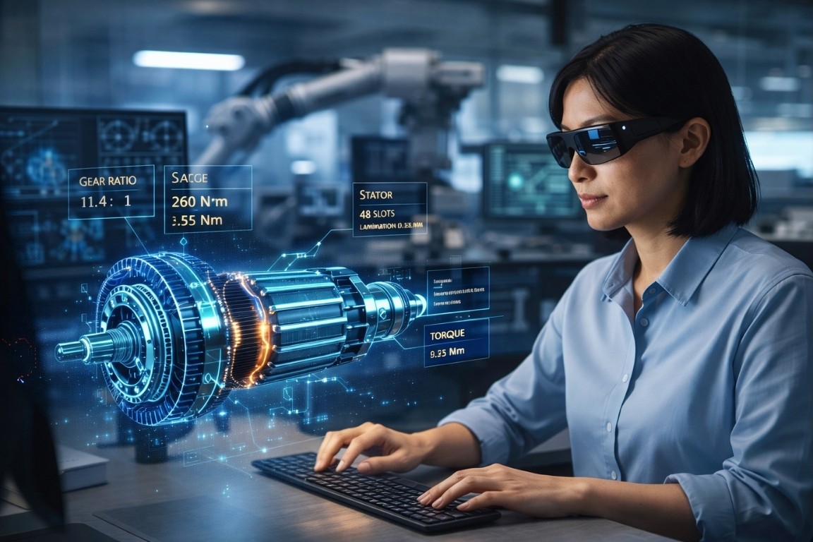 Augmented Reality and Virtual Reality in Manufacturing: Applications and Proven Results 8 Engineer interacting with 3D motor hologram