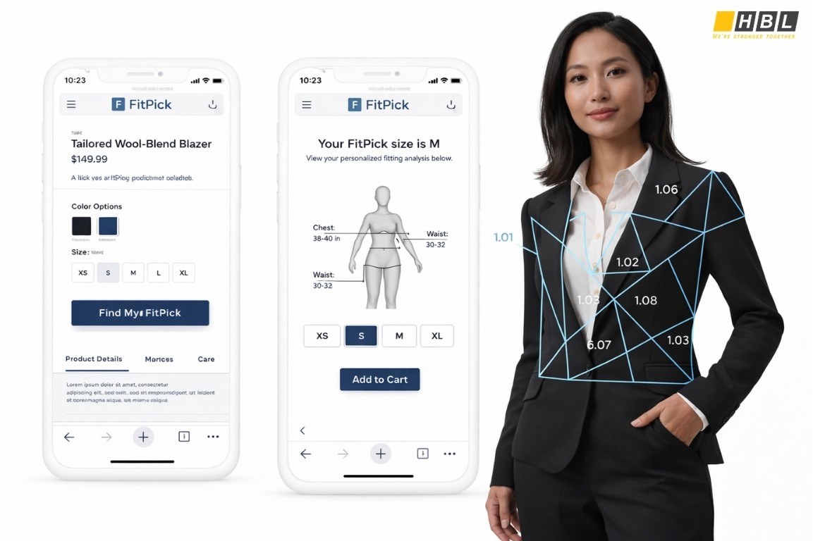The Website Development Process in the Age of AI: Can ChatGPT Build Your Website? 12 AI clothing size measurement shown on mobile ap