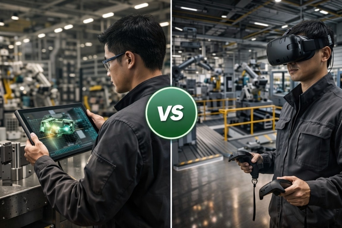 Augmented Reality and Virtual Reality in Manufacturing: Applications and Proven Results 6 AR vs VR technology demonstration