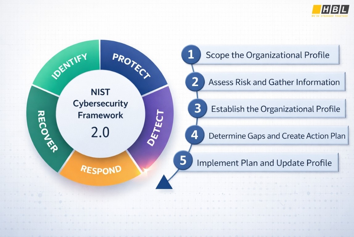 NIST Cybersecurity Framework 2.0 core functions diagram
