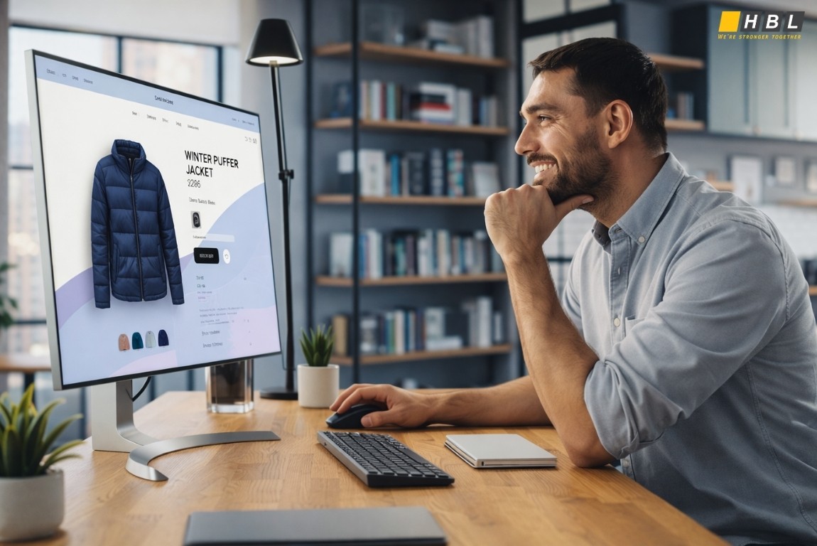 The Website Development Process in the Age of AI: Can ChatGPT Build Your Website? 11 Man browsing fashion jacket on e-commerce site