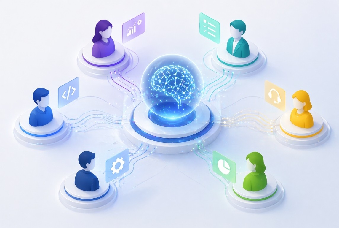 Illustration of Workspace Powered by AI Agents